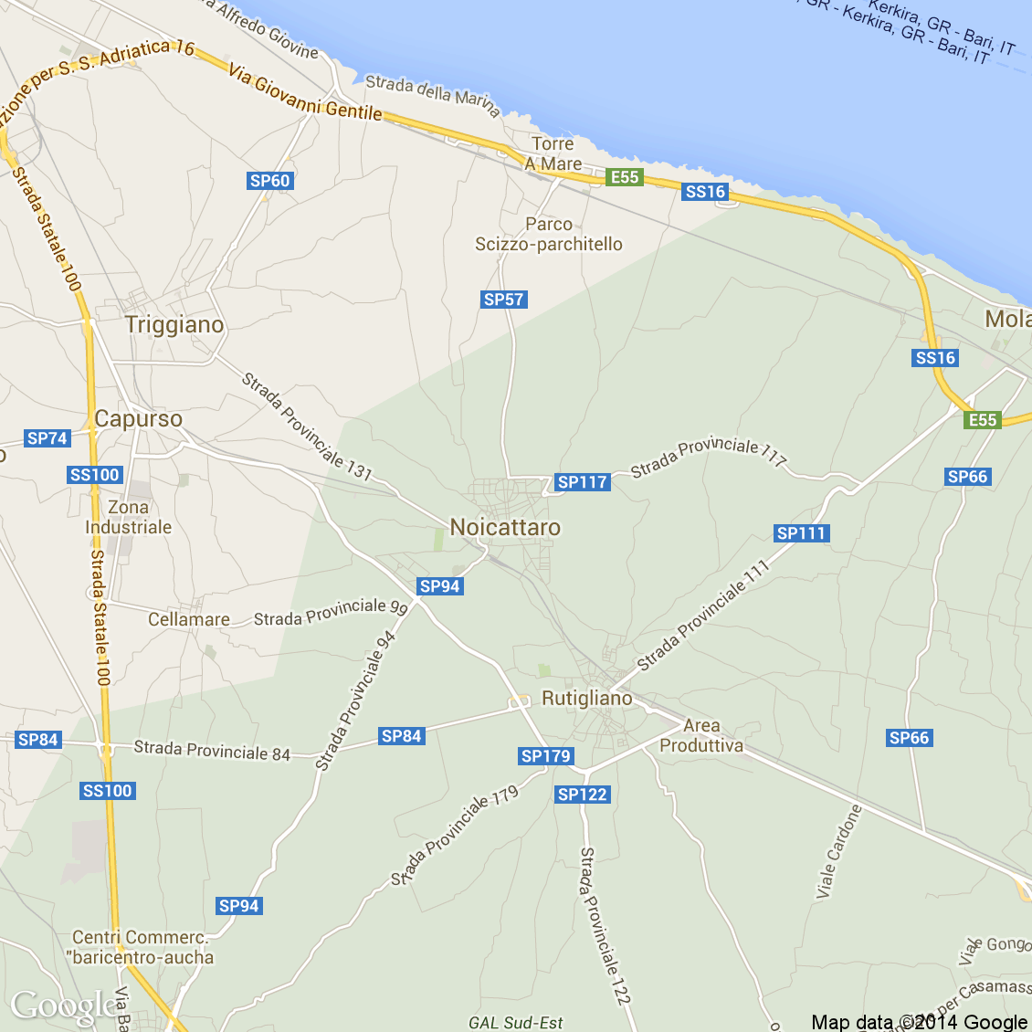 Foto aerea del Noicattaro vista roadmap