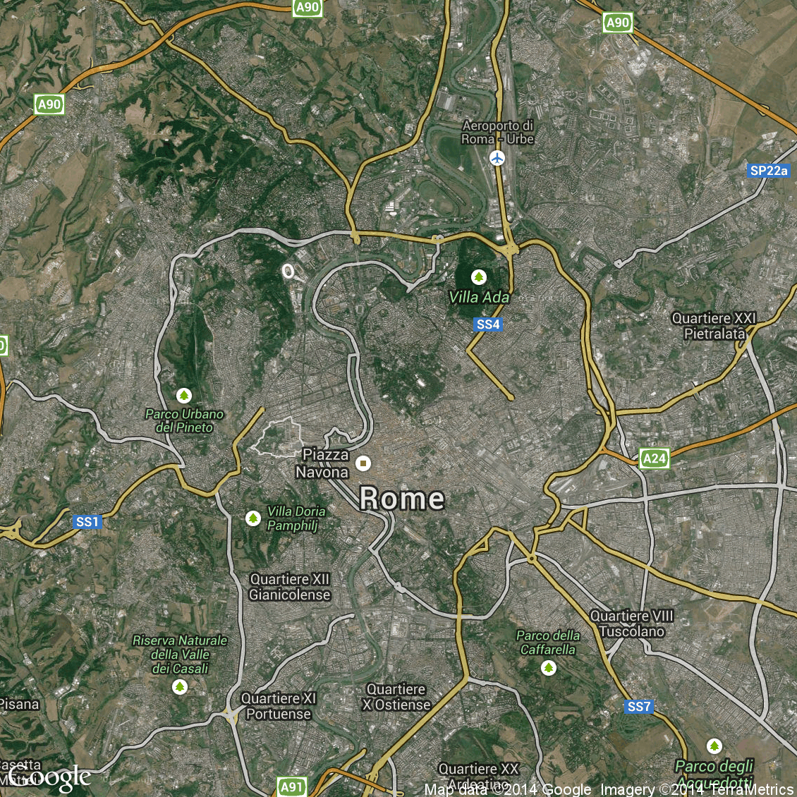 Foto aerea del Roma vista hybrid