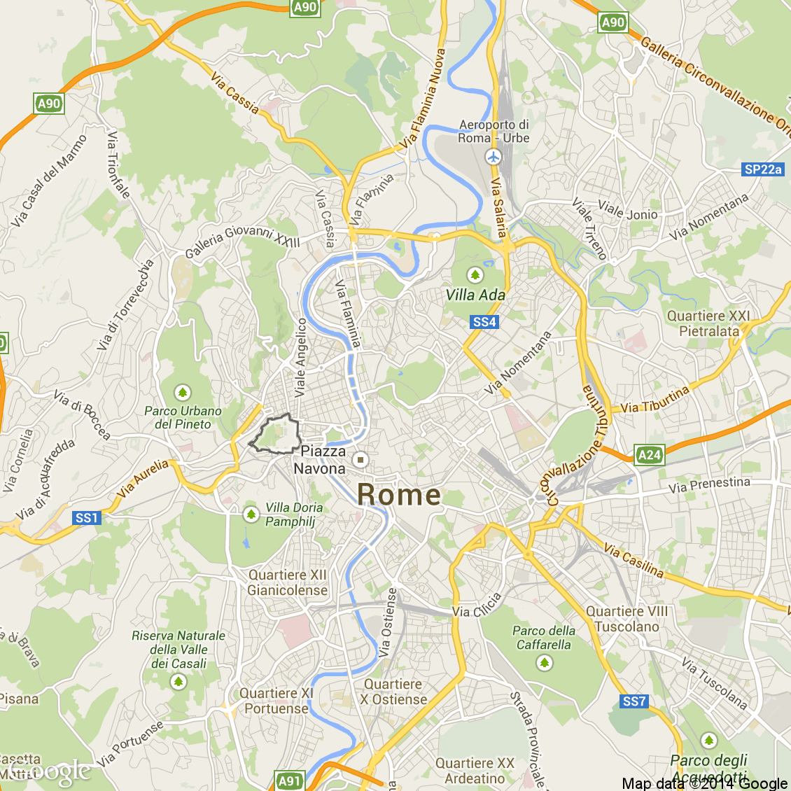 Foto aerea del Roma vista roadmap