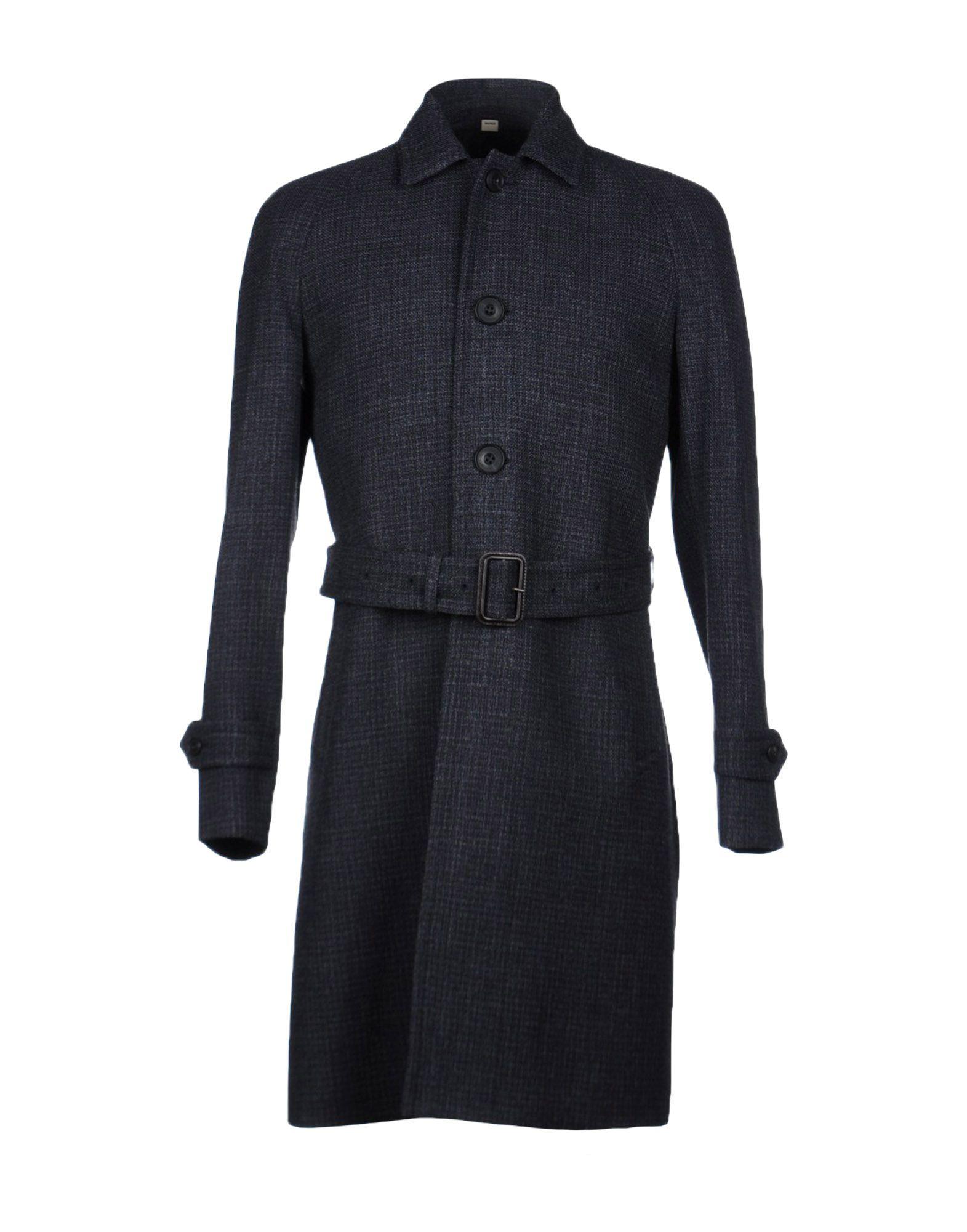 Cappotto grigio Burberry Prorsum in lana con cintura in pelle, polsini con cinturino e spacco sul retro