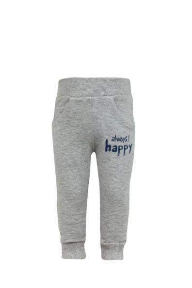 Pantalone da neonato grigio con scritta blu 