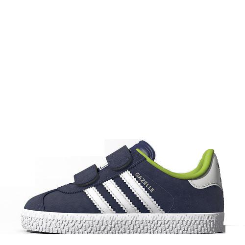 Sneakers blu con righe bianche del logo adidas, punta stondata