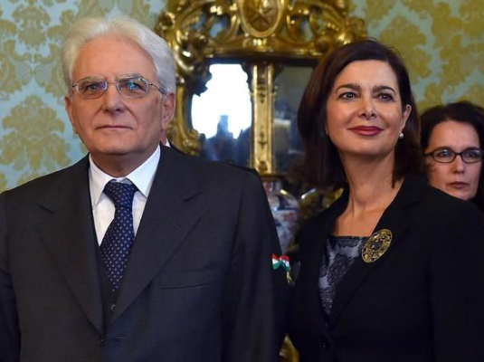 Sergio Mattarella e il Presidente della Camera Laura Boldrini