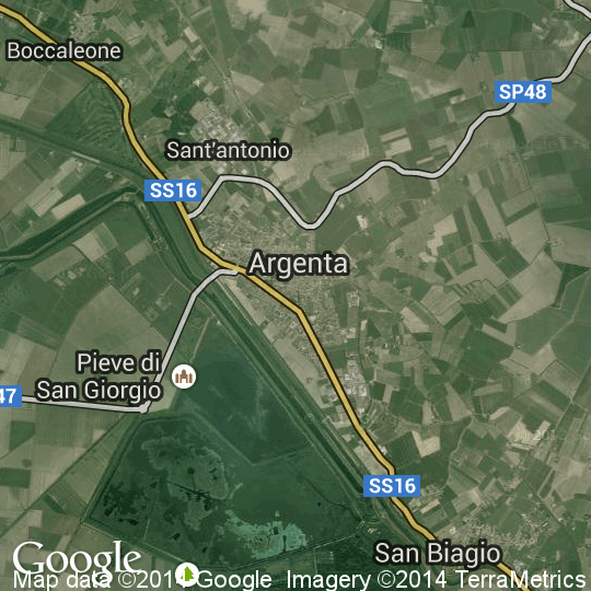 Mappa d'Argenta, Cartine Stradali e Foto Satellitari