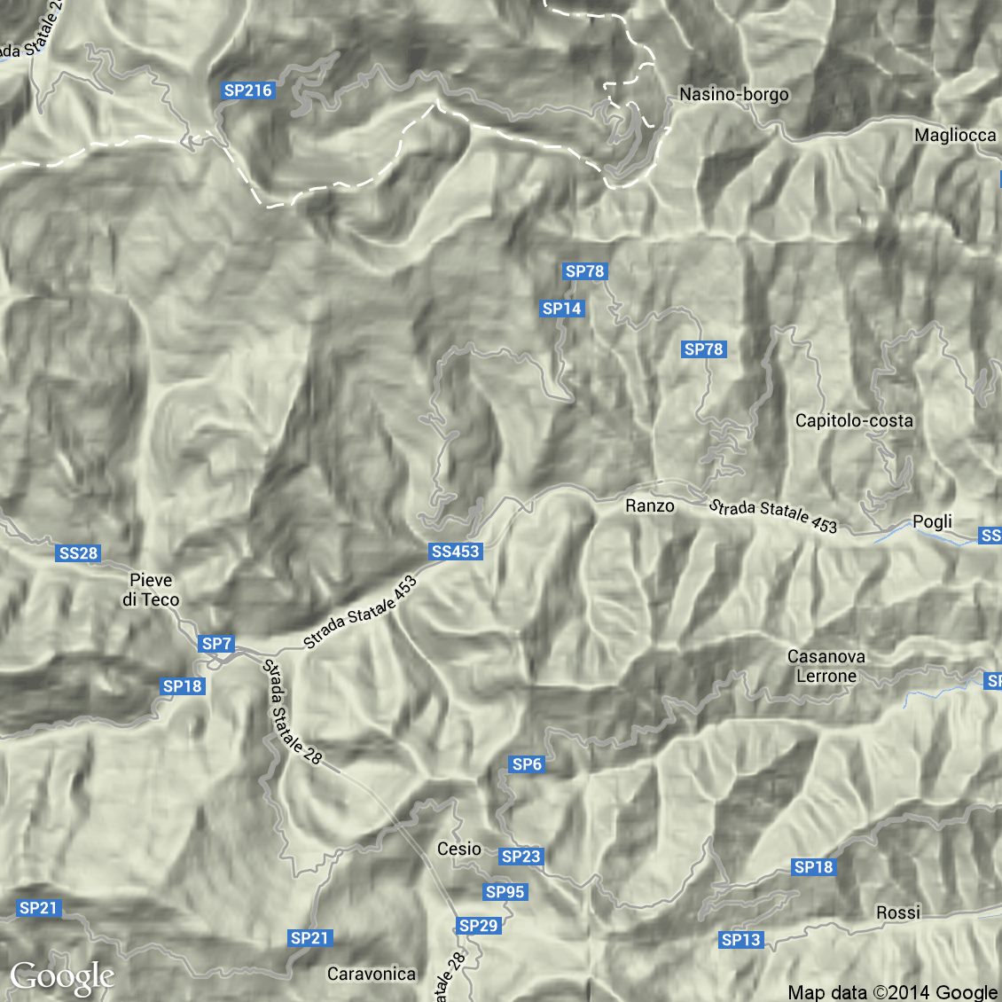 Foto aerea del Borghetto d'Arroscia vista terrain