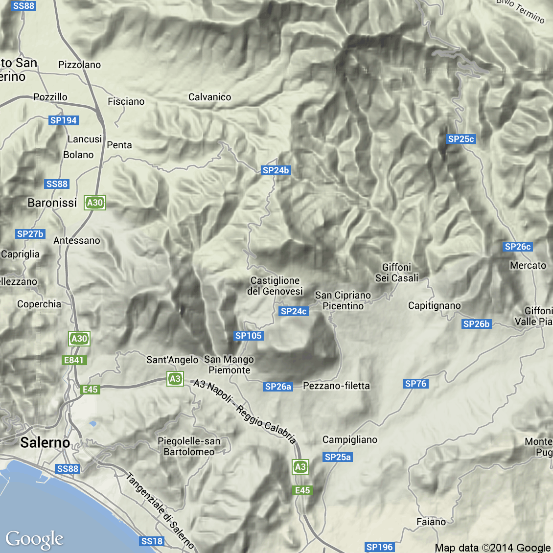 Foto aerea del Castiglione del Genovesi vista terrain