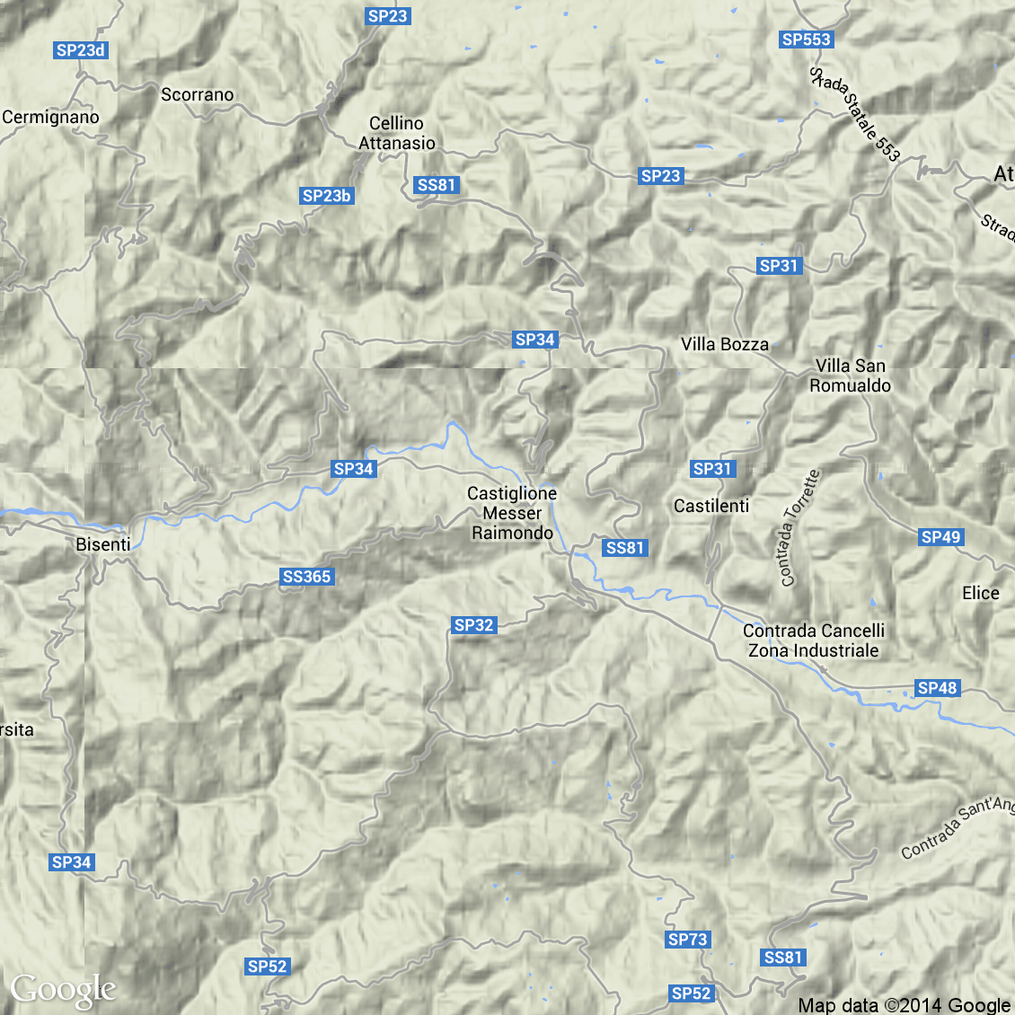 Foto aerea del Castiglione Messer Raimondo vista terrain
