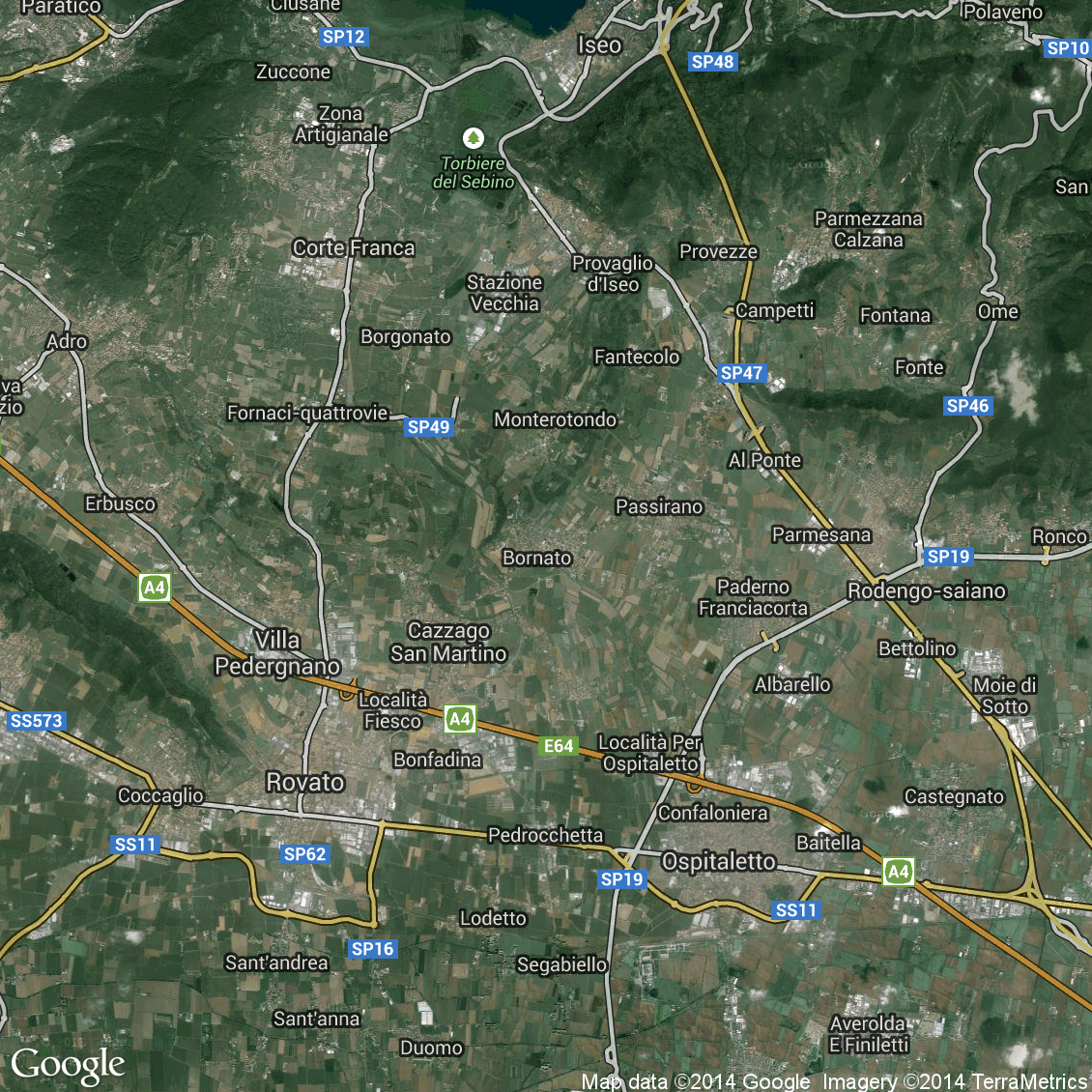 Foto hibrida aerea del comune di