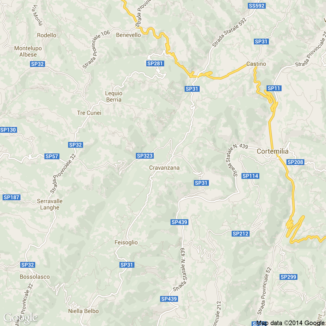 Foto aerea del Cravanzana vista roadmap