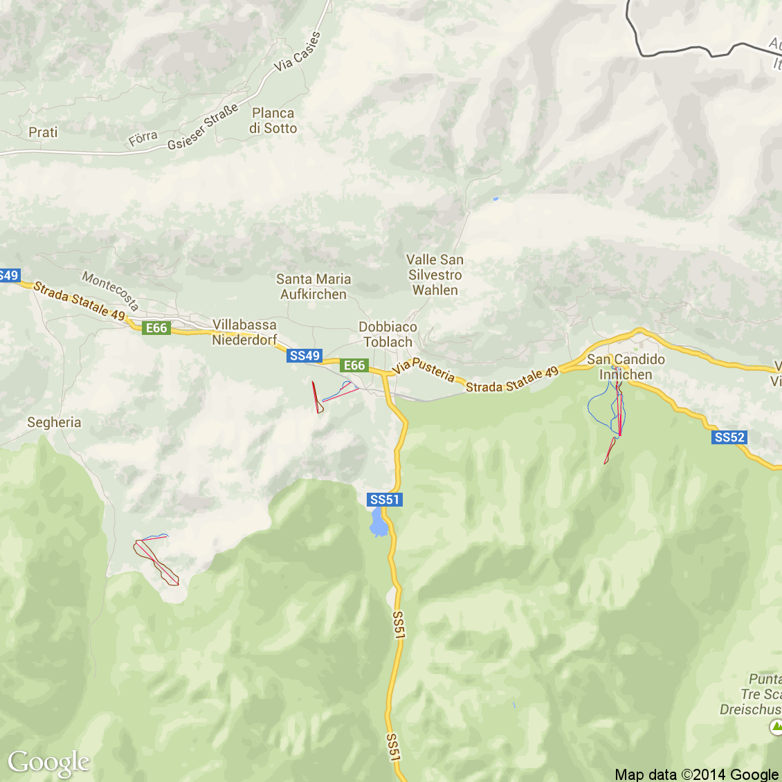 Foto aerea del Dobbiaco vista roadmap