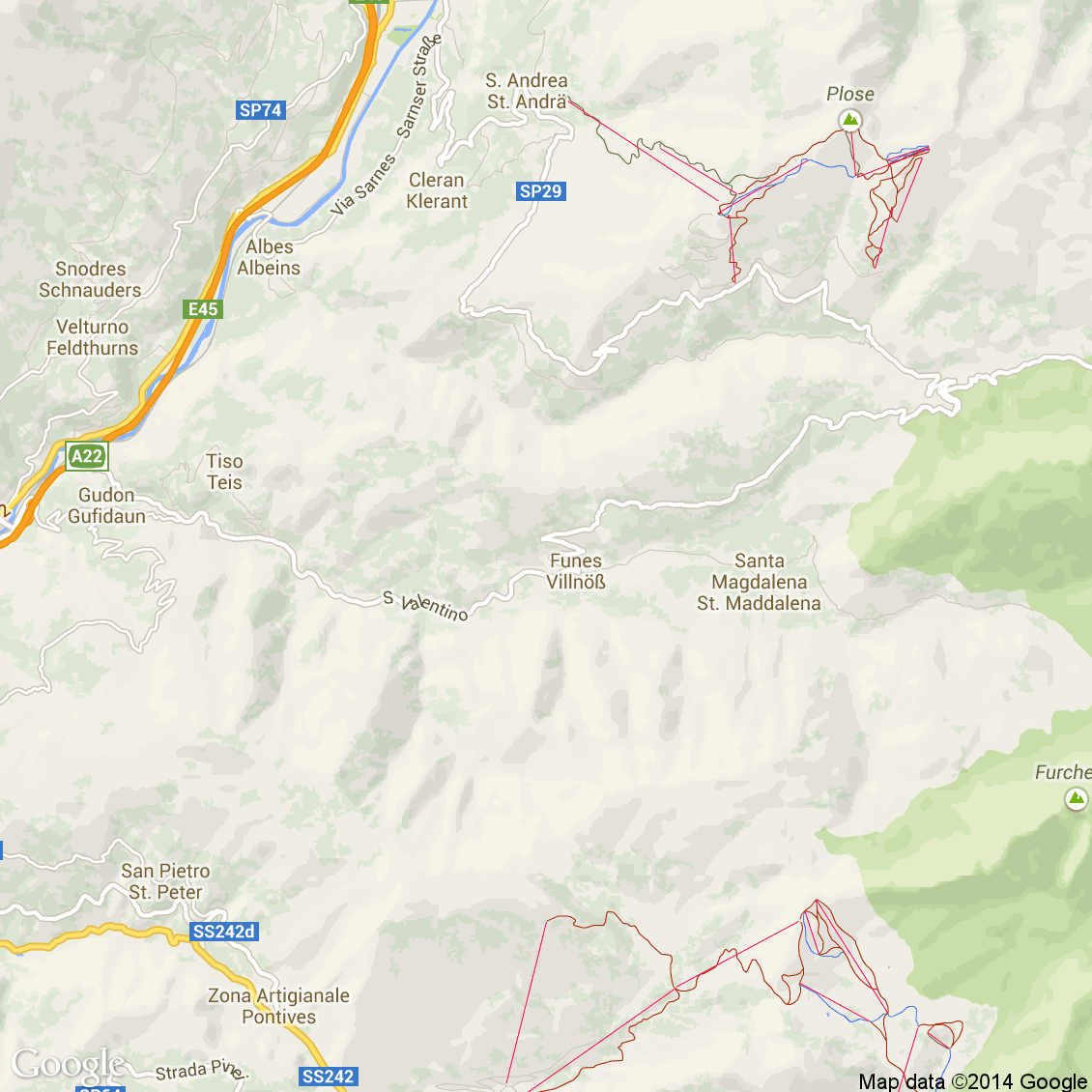 Foto aerea del Funes vista roadmap