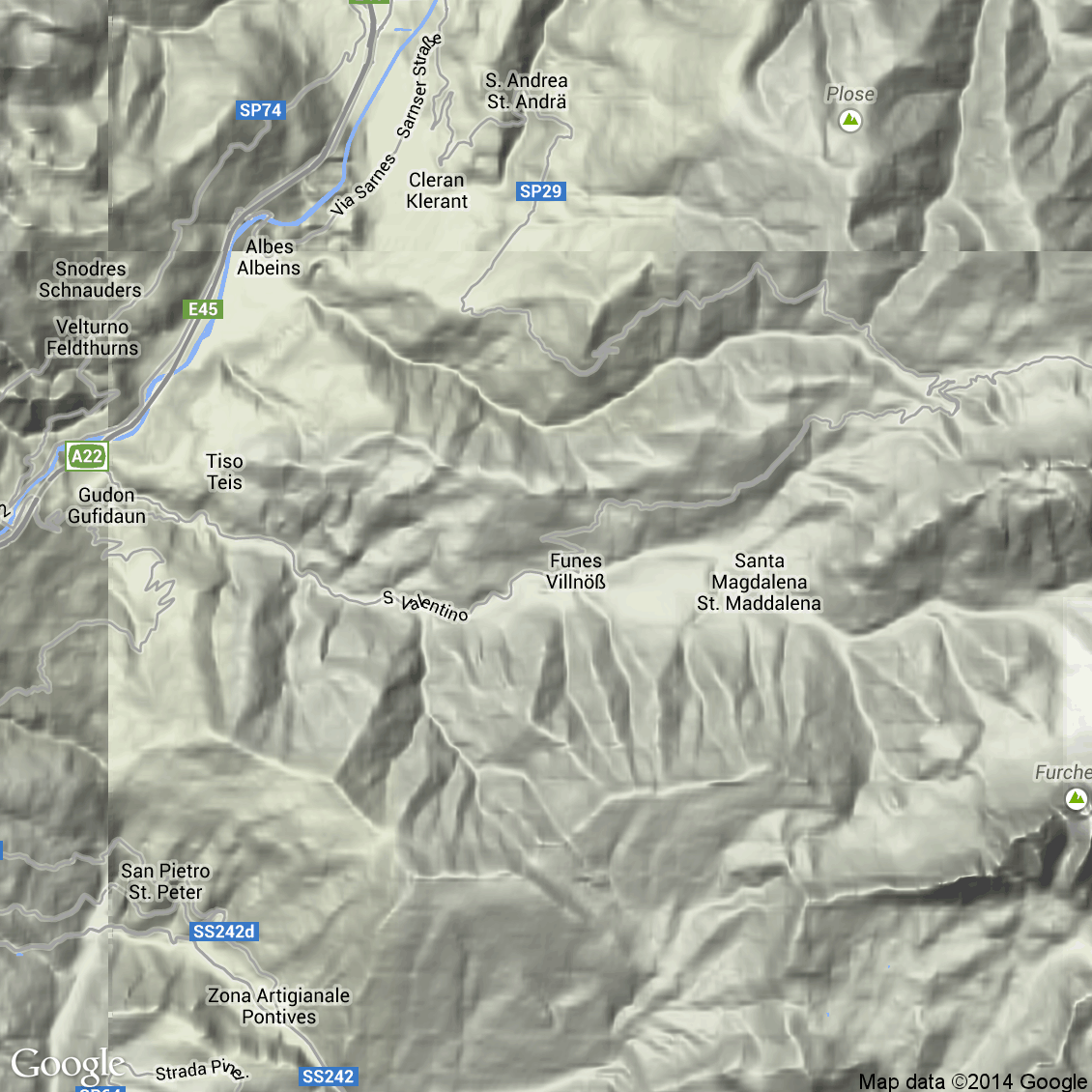 Foto aerea del Funes vista terrain