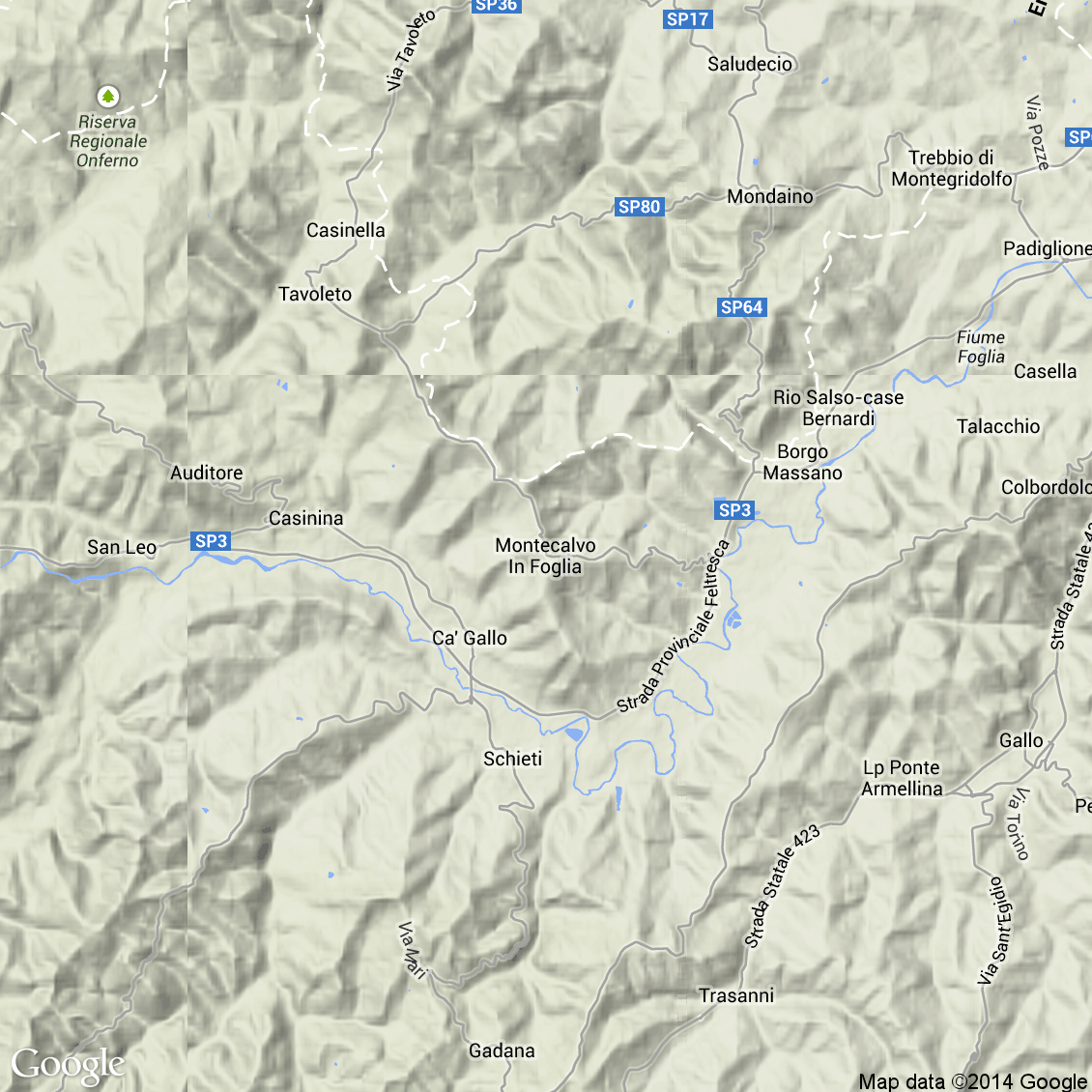 Foto aerea del Montecalvo in Foglia vista terrain