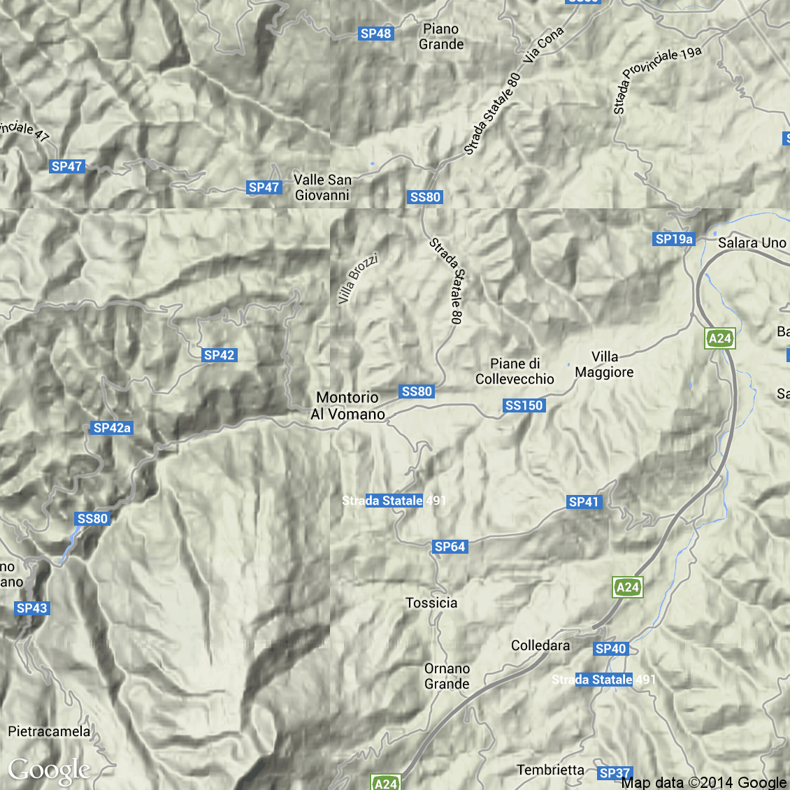 Foto aerea del Montorio al Vomano vista terrain
