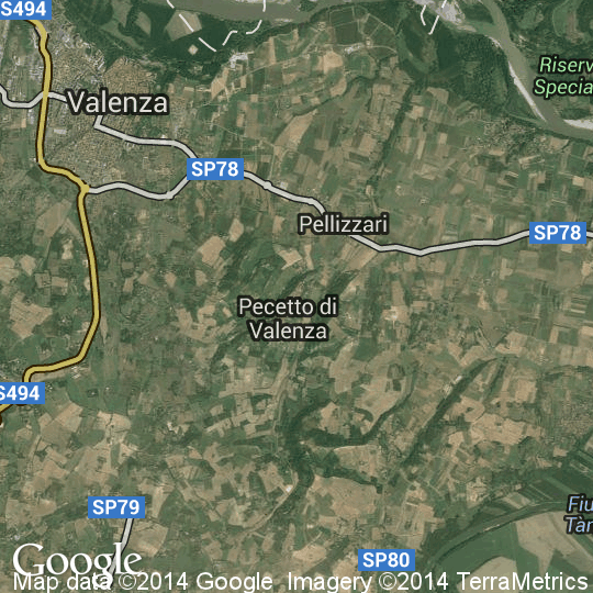 Mappa di Pecetto di Valenza, Cartine Stradali e Foto Satellitari