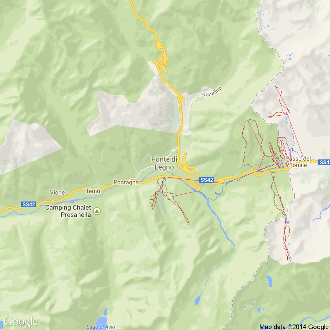 Foto dall'alto delle strade del comune