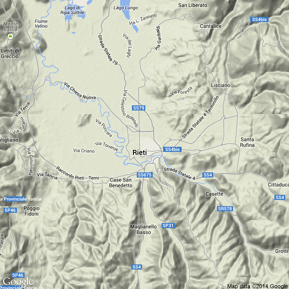 Foto aerea del Rieti vista terrain