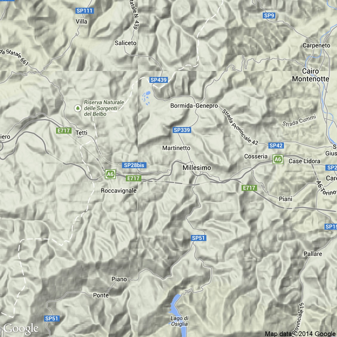 Foto aerea del Roccavignale vista terrain