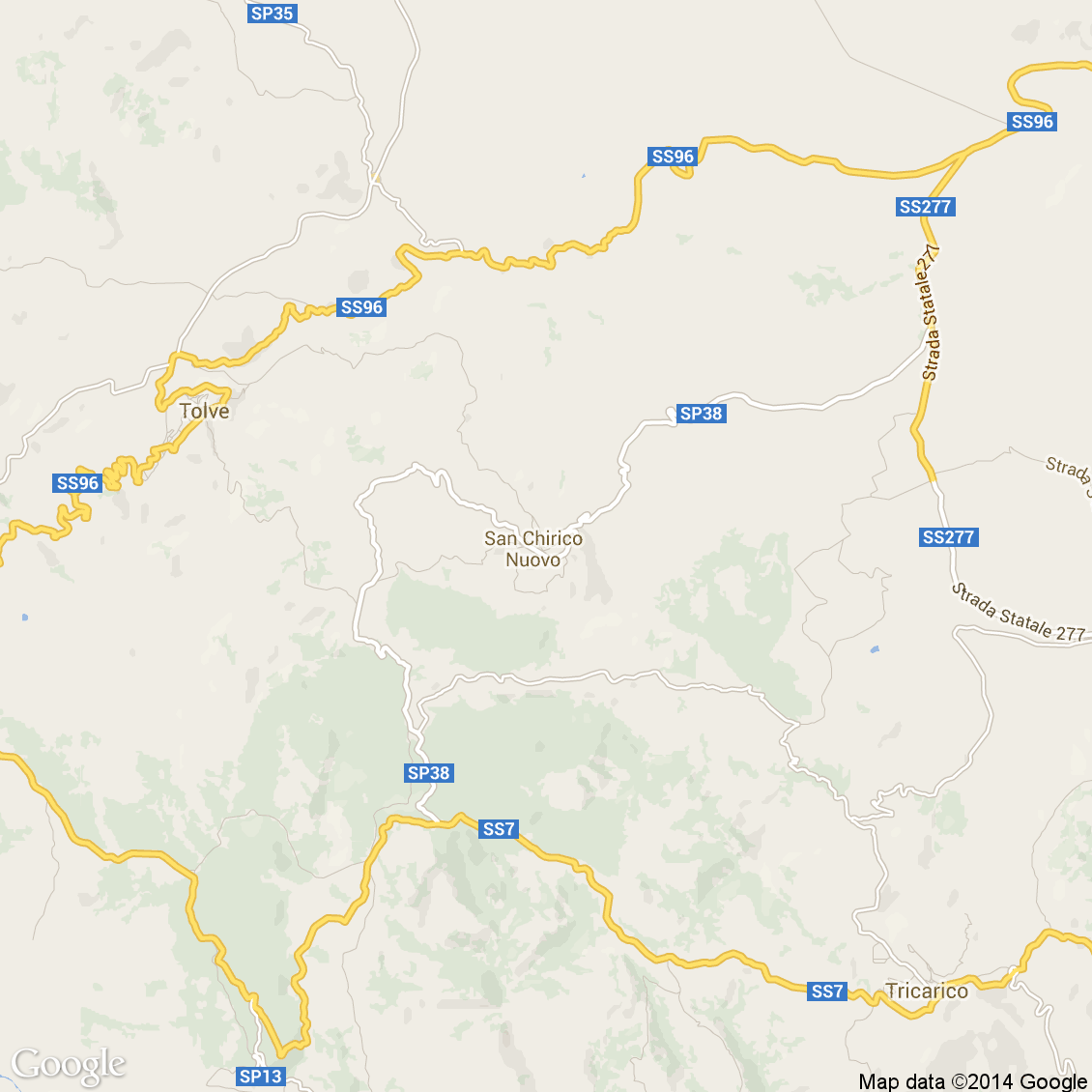 Foto aerea del San Chirico Nuovo vista roadmap