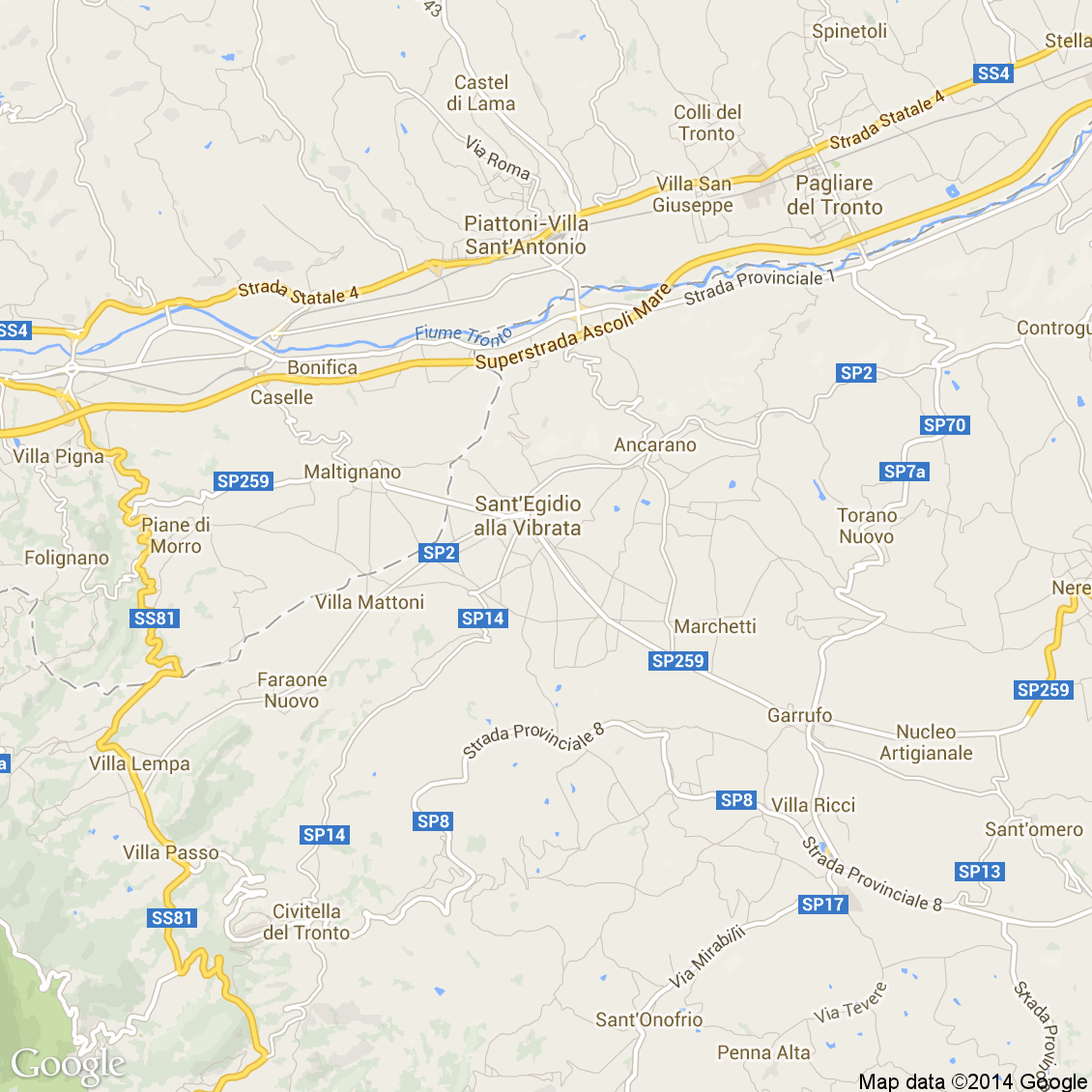 Foto aerea del Sant'Egidio alla Vibrata vista roadmap