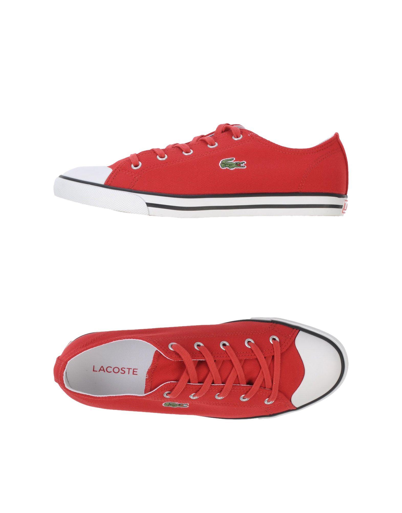 Sneakers rosso bassa in tessuto tecnico con suola in gomma e punta stondata