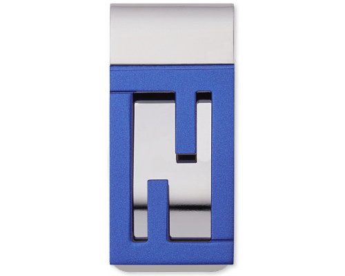 Clip in ottone con logo FF blu elettrico