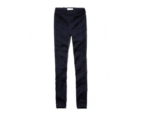Morbido jeans blu scuro a vita alta aderente tipo leggings