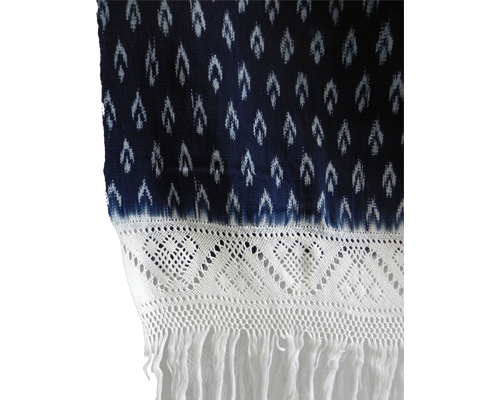 Sciarpa da donna color Indaco con frangie 100% cotone