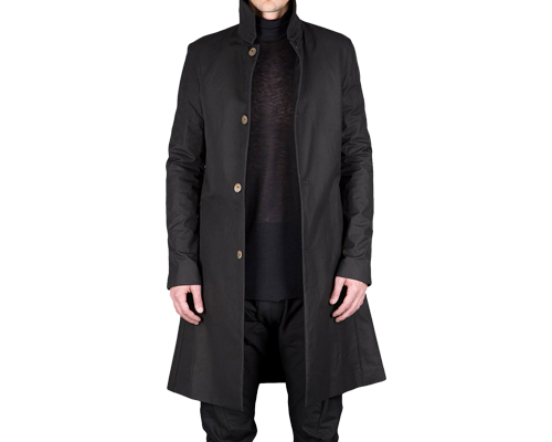 Cappotto nero lungo da uomo
