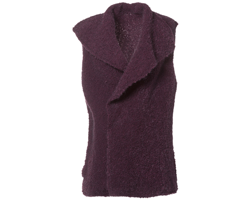Gilet di lana viola donna